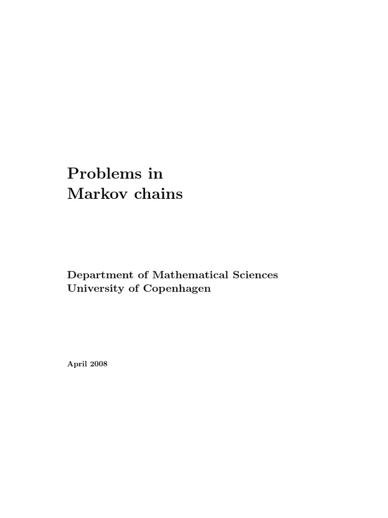 Conditional Independence in Markov Chains | PDF | Markov Chain ...
