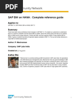 SAP BW On HANA - Complete Reference Guide