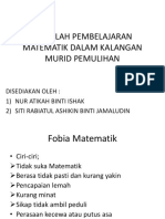 Masalah Pembelajaran Matematik Dalam Kalangan Murid Pemulihanekinatik