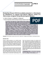 Evaluating Kenyan Dolichos (Lablab Purpureus L.) Genotypes For Resistance To Legume Pod Borers (Maruca Vitrata and Helicoverpa Armigera) Using Morphological Markers