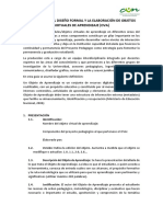 Rubrica para El Diseño Formal y La Elaboración de Objetos Virtuales de Aprendizaje