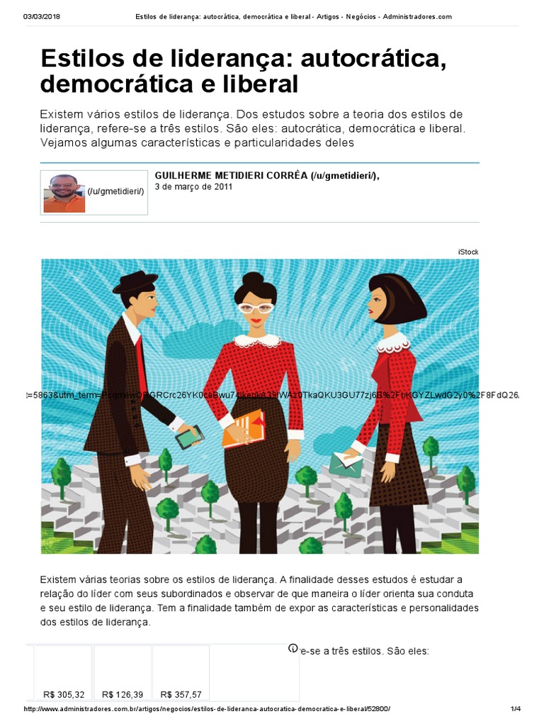 Estilos de Liderança_ Autocrática, Democrática e Liberal - Artigos ...