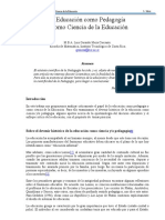 La Educacion Como Pedagogia o Como Ciencia de La Educacion