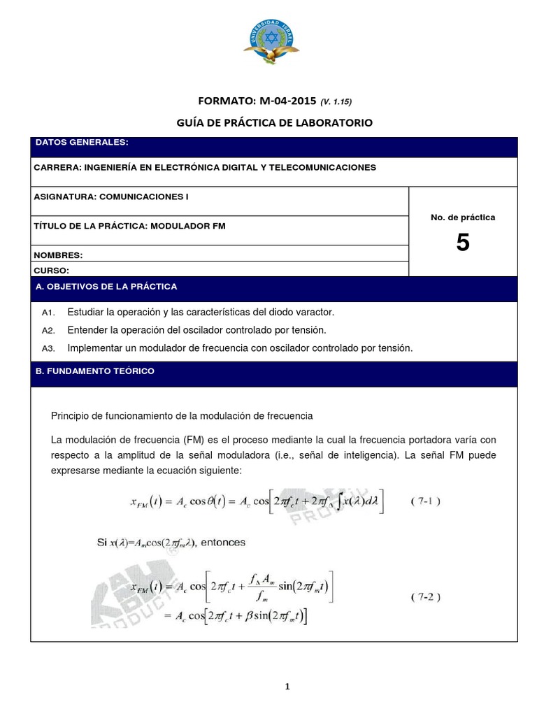 Práctica de Modulador FM en Laboratorio | PDF | Modulación de ...