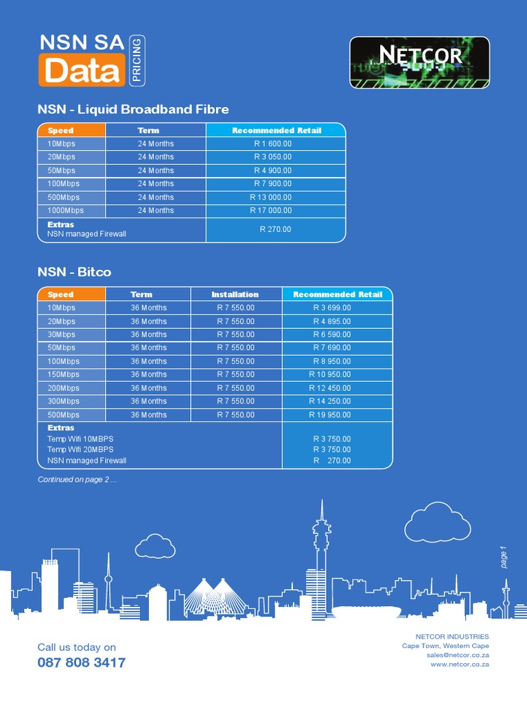 Netcor Industries Internet Pricing Plans | PDF | Lte Advanced | Wide ...