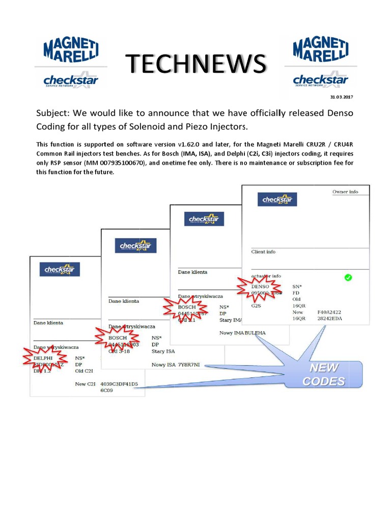 Denso Injector Coding Release v1.62.0 | PDF