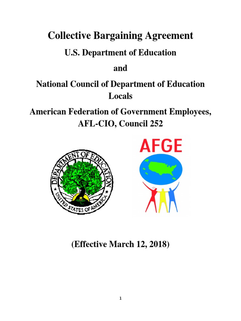 Collective Bargaining Agreement Education Department and AFGE PDF