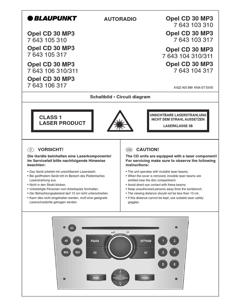 Blaupunkt Cd30 Mp3 Opel | PDF