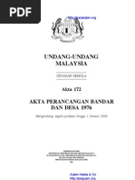 Akta 172 Akta Perancangan Bandar Dan Desa 1976