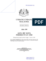 Akta 190 Akta Ibu Kota Persekutuan 1960