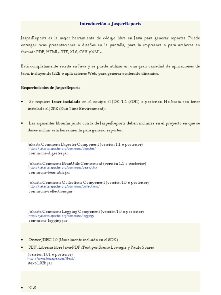 Introducción a iReport y JasperReports | PDF | Java (lenguaje de ...
