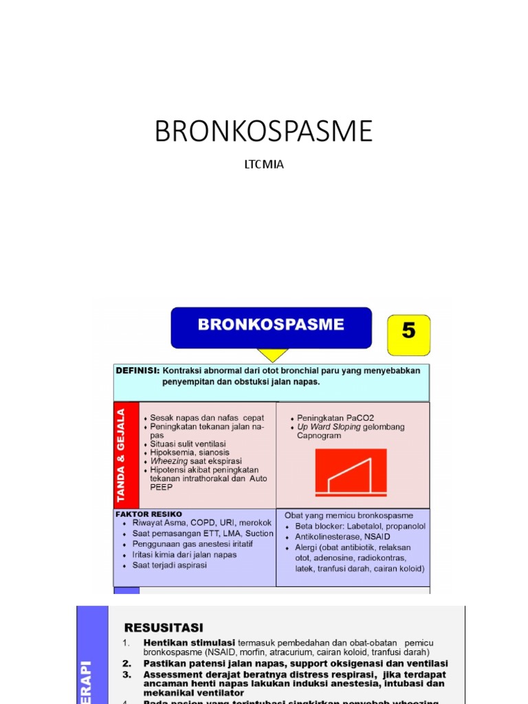 Bronchospasm Management in Anesthesia | PDF | Self-Improvement