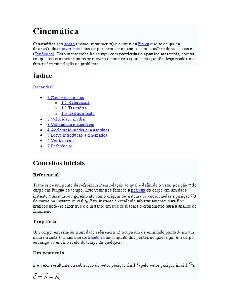Cinemática | PDF