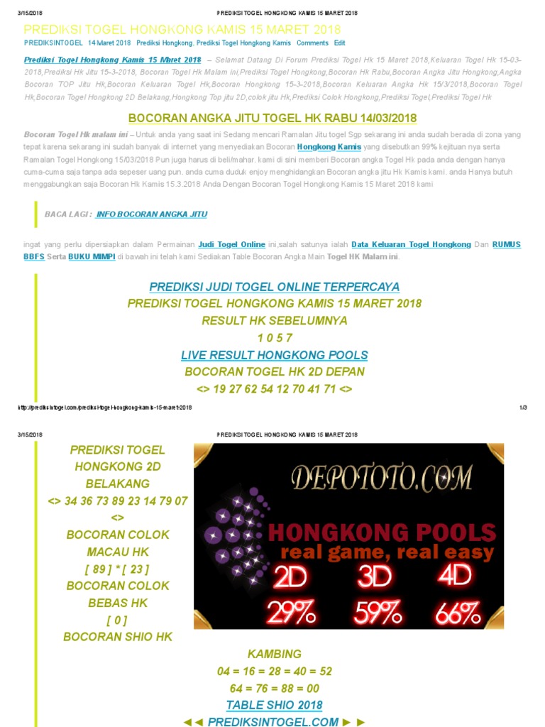 Togel Onlin Hk Hari Ini
, Prediksi Togel Hongkong Kamis 15 Maret 2018