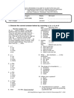 I. Choose The Correct Answer Below by Crossing A, B, C, D, or E!