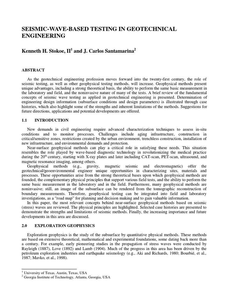 Geotechnical Seismic Testing Guide | PDF | Waves | Wavelength