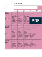 Persuasive Writing Rubric