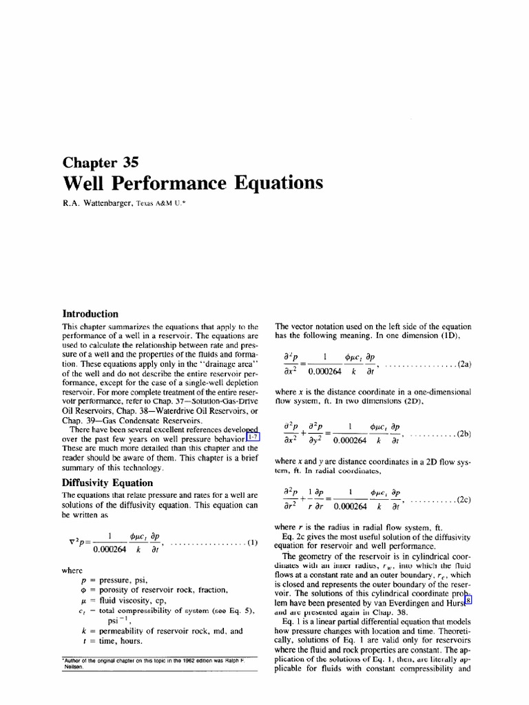 Well Performance Equations Overview | PDF | Fluid Dynamics | Petroleum ...