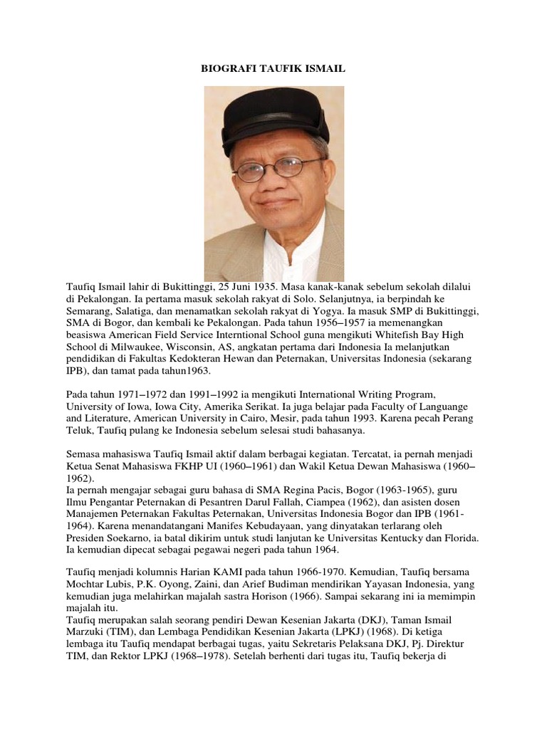 Biografi Taufik Ismail