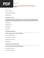 Mechanical Engineering Important MCQ PDF-Fluid Mechanics