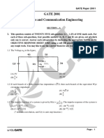 GATE ECE 2001 Actual Paper