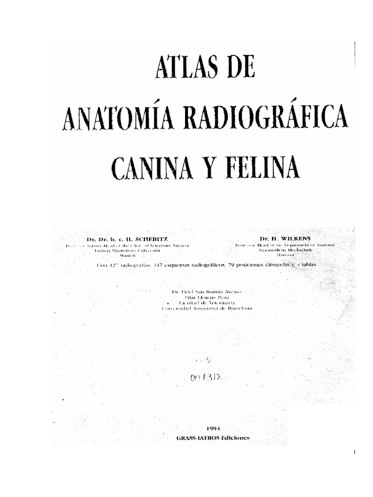 Medicina Veterinaria Atlas De Anatomia Radiografica Canina Y Felina