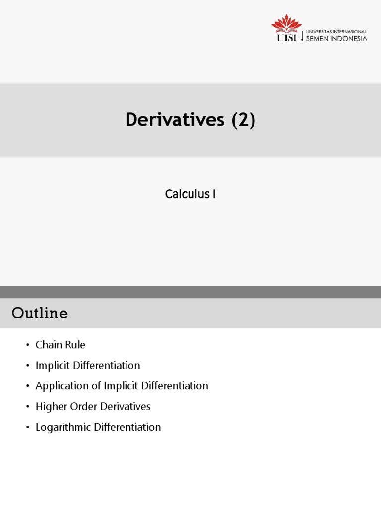 Derivatives PDF Derivative Calculus