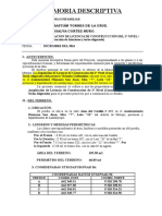 Memoria Descriptiva de Licencia de Edificacion