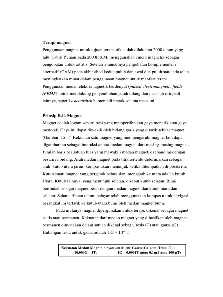 Terapi Magnet untuk Kesehatan | PDF