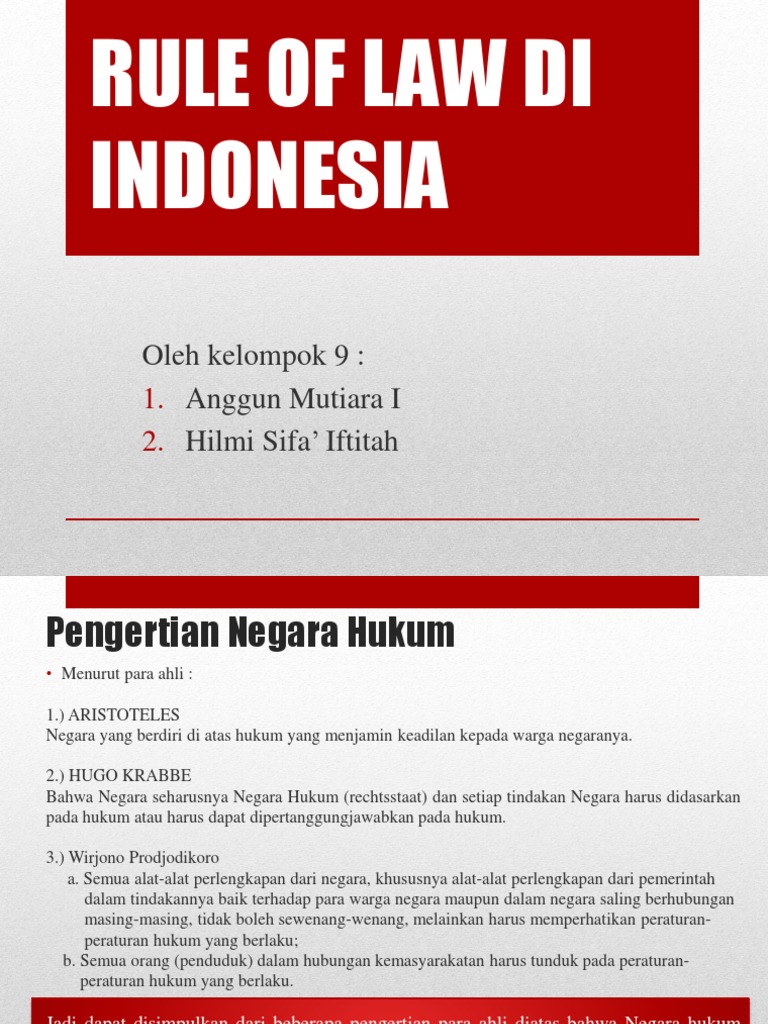 Rule of Law Di Indonesia PDF
