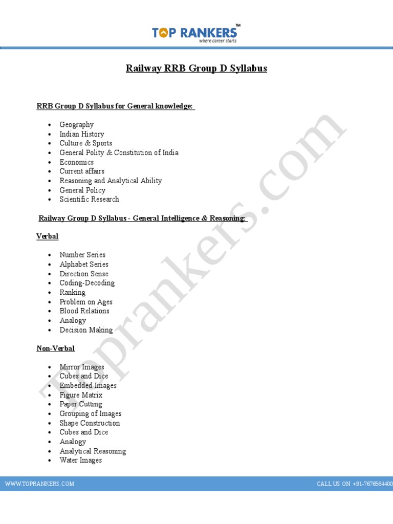 Rrb Group D Science Syllabus