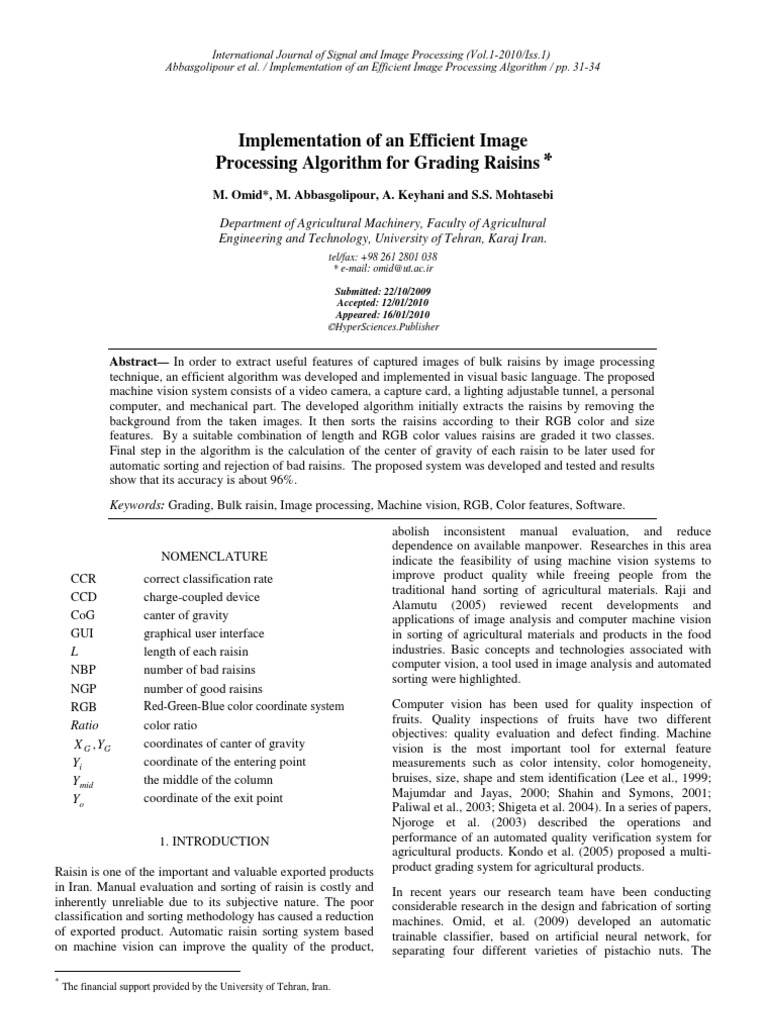 Implementation of An Efficient Image Processing Algorithm For Grading ...
