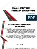 Section 4: Joint and Solidary Obligations: Report By: Joan Bacay