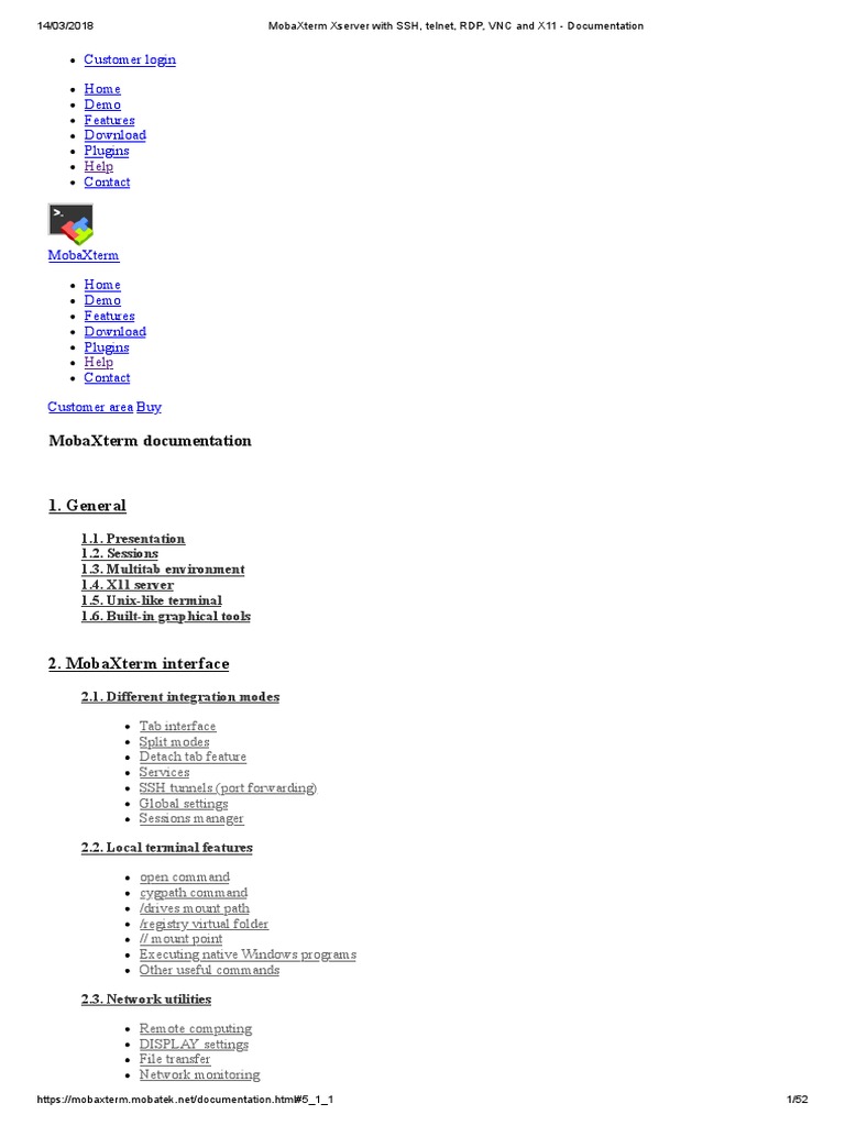 MobaXterm Xserver With SSH, RDP, VNC and X11 Documentation
