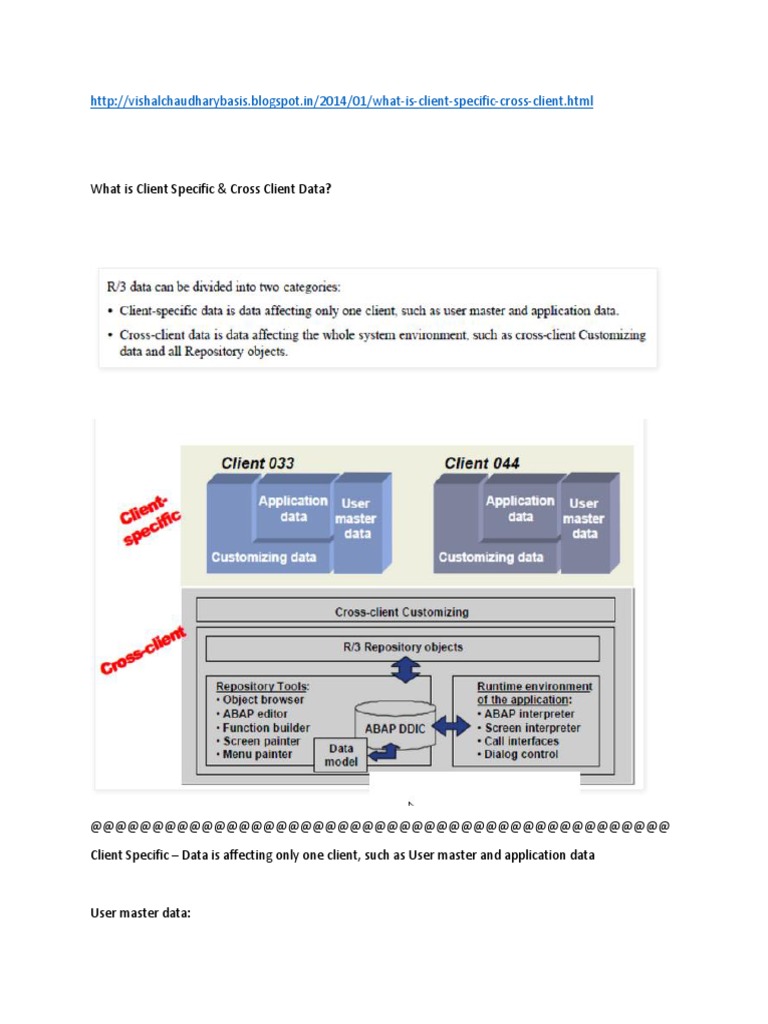 Understanding SAP Client Data Types | PDF | User (Computing ...