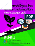 Produk Domestik Regional Bruto PDRB Kabupaten Labuhanbatu Utara Menurut Lapangan Usaha Tahun 2012 2016