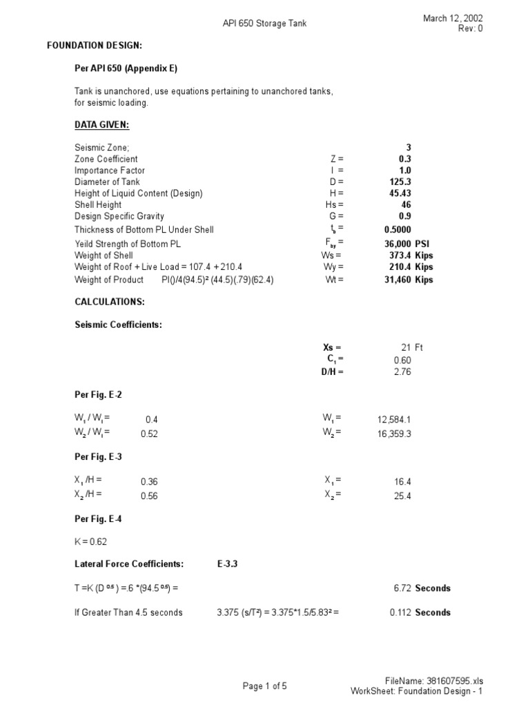 Oil Storage Tank Foundation Design PDF Concrete Building Engineering