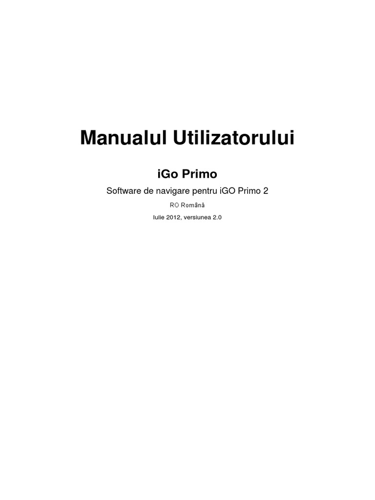 Manual Utilizare iGO Primo PDF | PDF