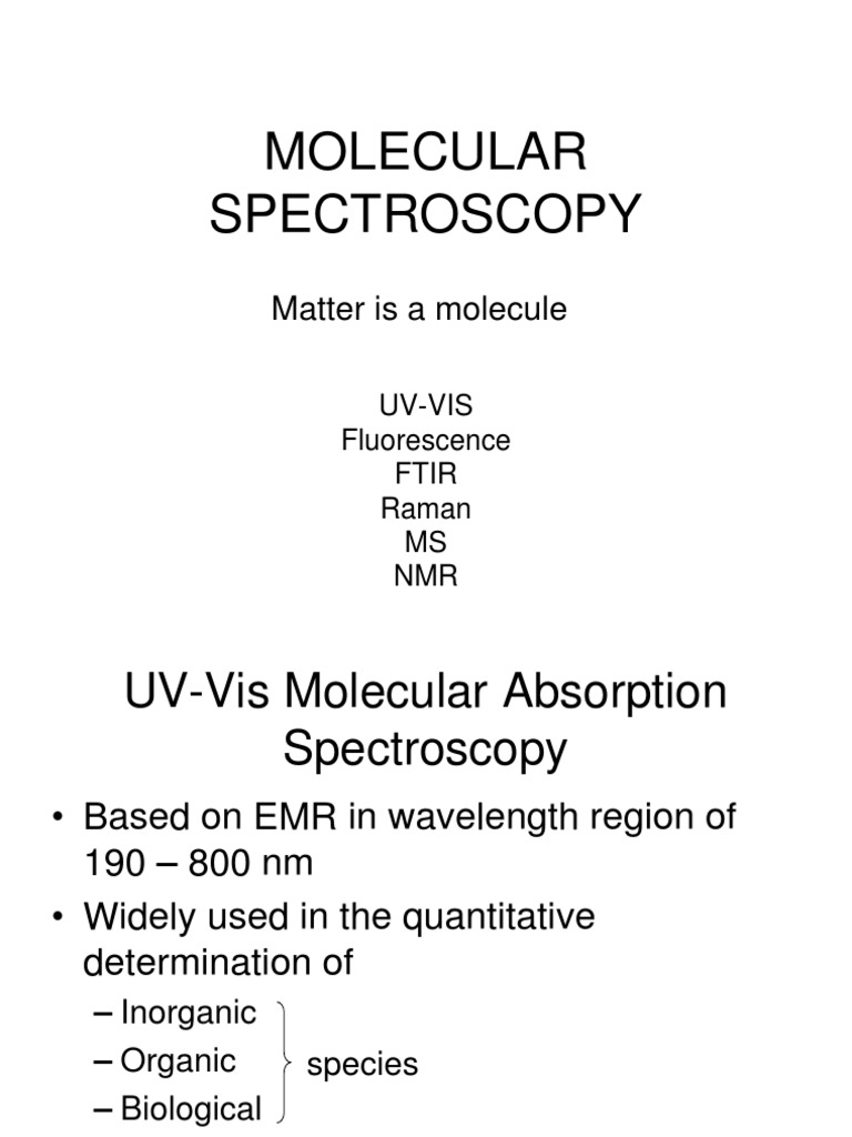 UV Vis Spectroscopy Print PDF UltravioletVisible Spectroscopy Absorption Spectroscopy