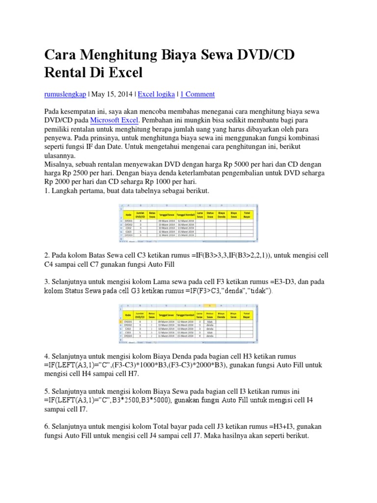 Excel Tutorial
