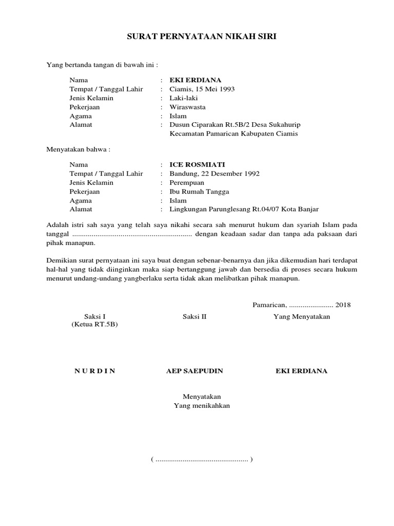 Surat Pernyataan Nikah Siri Academiaedu is a platform for academics to share research papers.