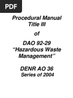 Download DAO 2004-36  Procedural Manual Title III of DAO 92-29 Hazardous Waste Management by Pacific Spectrum SN37394031 doc pdf