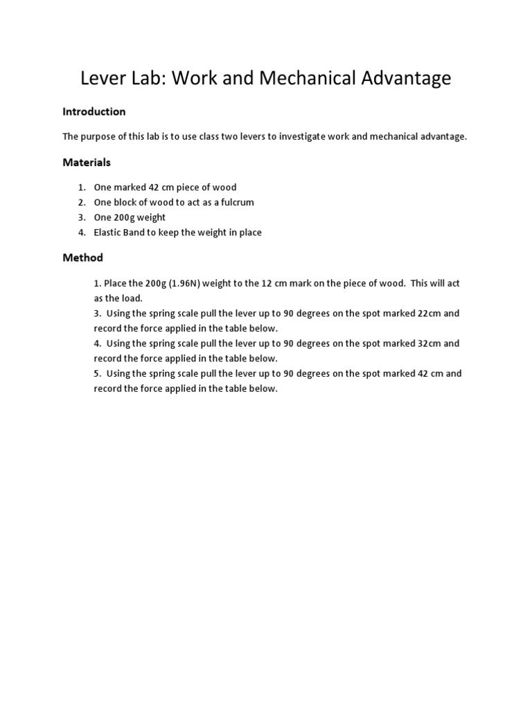 Lever Lab Handout PDF
