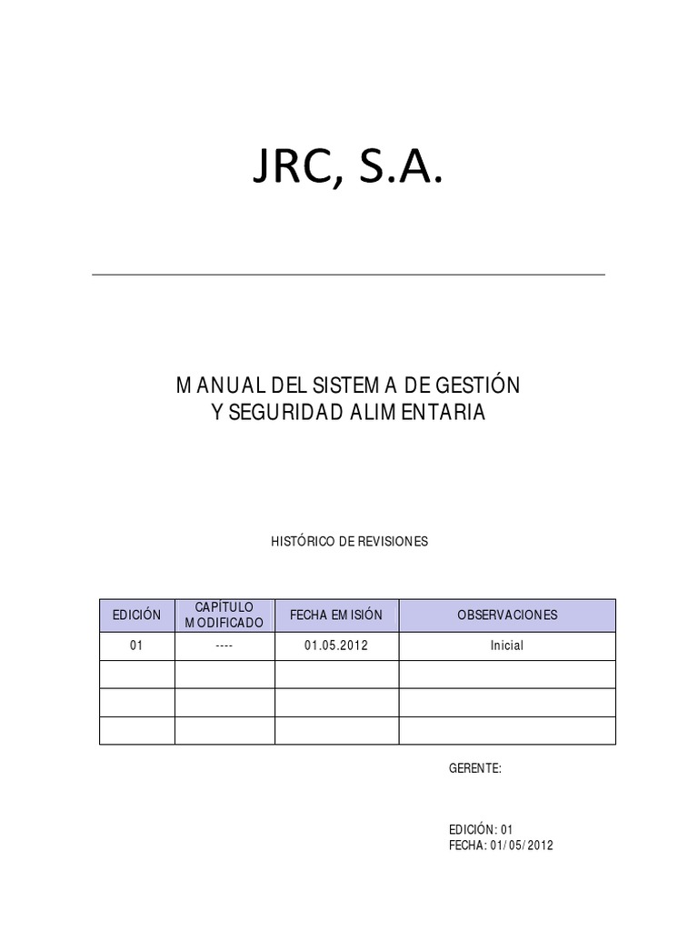 Manual Del Sistema de Gestion PDF | PDF | Análisis de Riesgo y Puntos ...