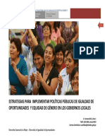 Estrategias para Implementar Políticas Públicas de Igualdad de Oportunidades Y Equidad de Género en Los Gobiernos Locales