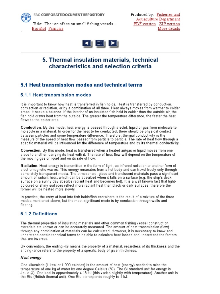 Thermal Insulation Materials, Technical Characteristics and Selection ...