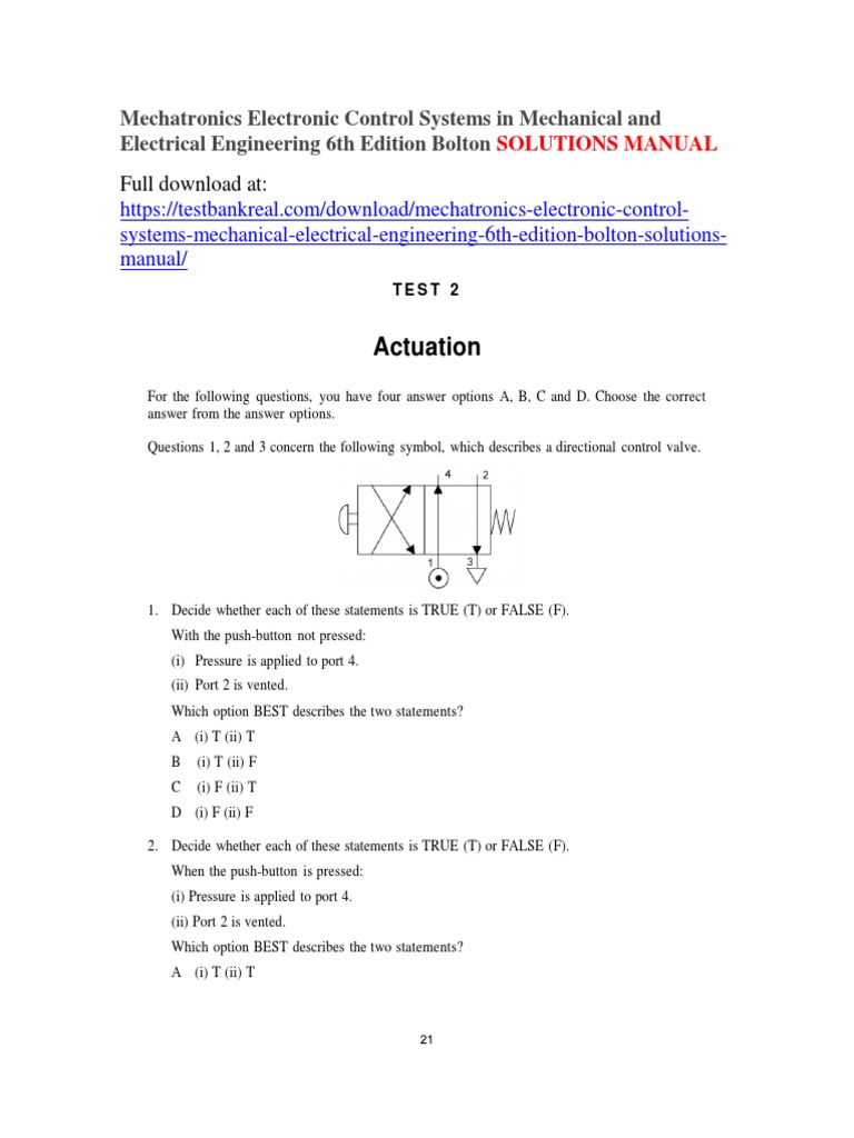 Mechatronics Electronic Control Systems in Mechanical and Electrical