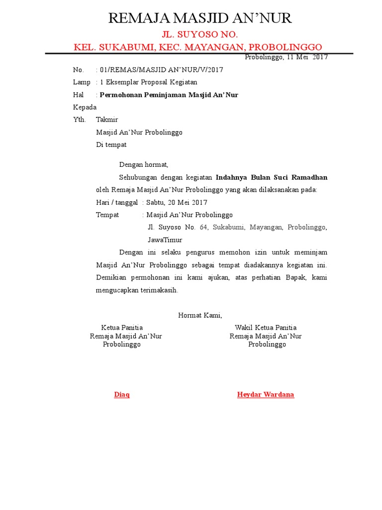 Peminjaman Masjid