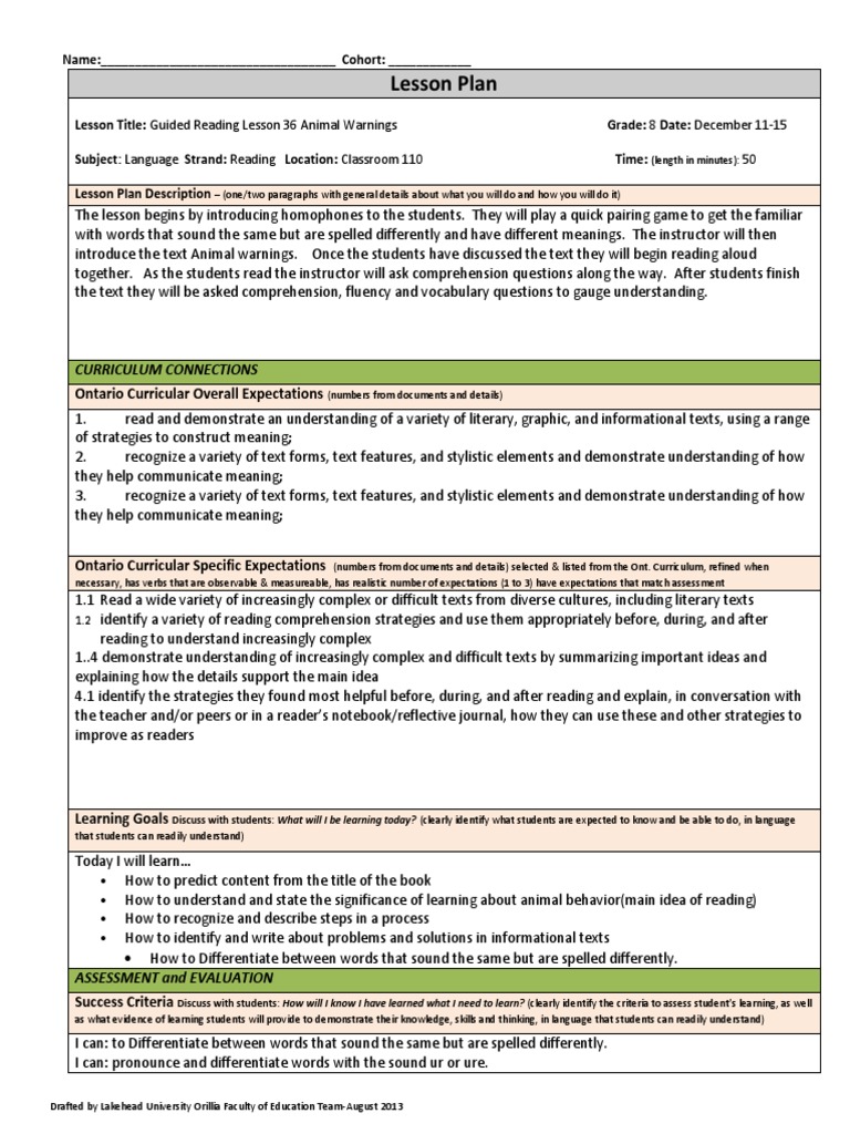 Reading Lesson 37 Lesson Plan | PDF | Reading Comprehension ...