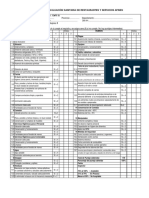 Ficha para Evaluación Sanitaria de Restaurantes